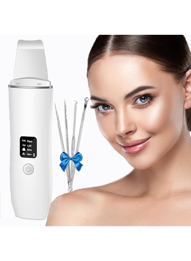 Professional Ultrasonic Skin Scrubber - 4 Mode Face Spatula for Blackhead Removal & Deep Pore Cleaning - Portable & Rechargeable Facial Scraper for Skin Lifting & Exfoliation - Image 1